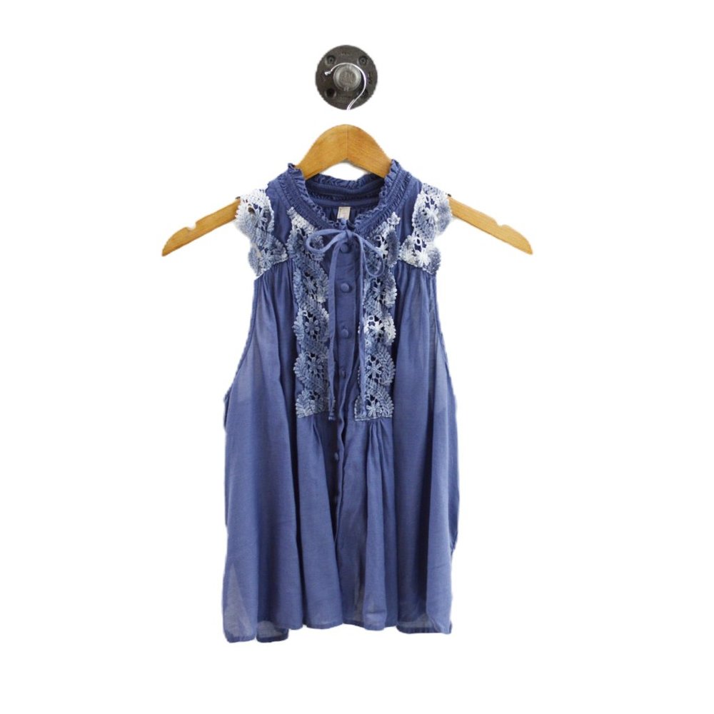 Free People Button Down Lace Top #208-3